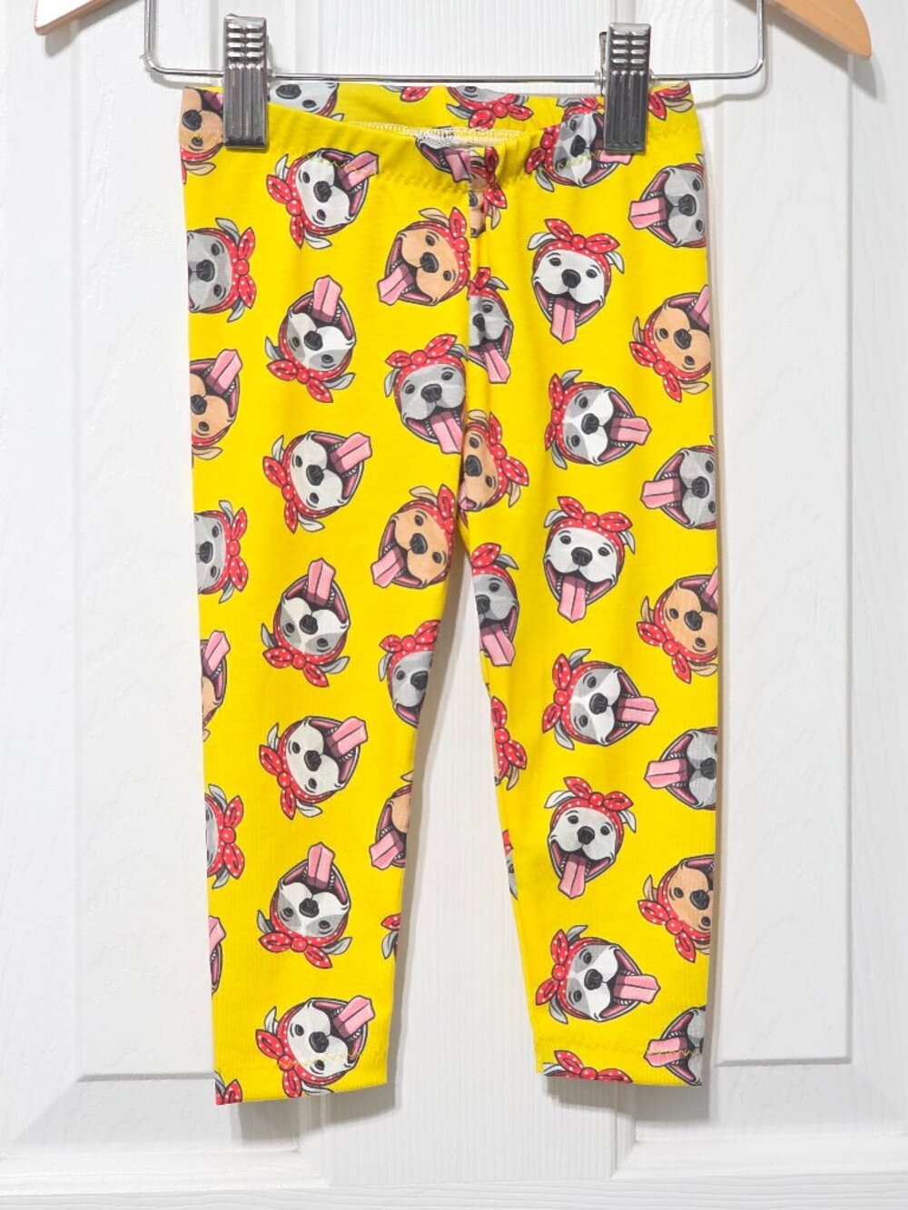 baby girl yellow dog leggings, 12m